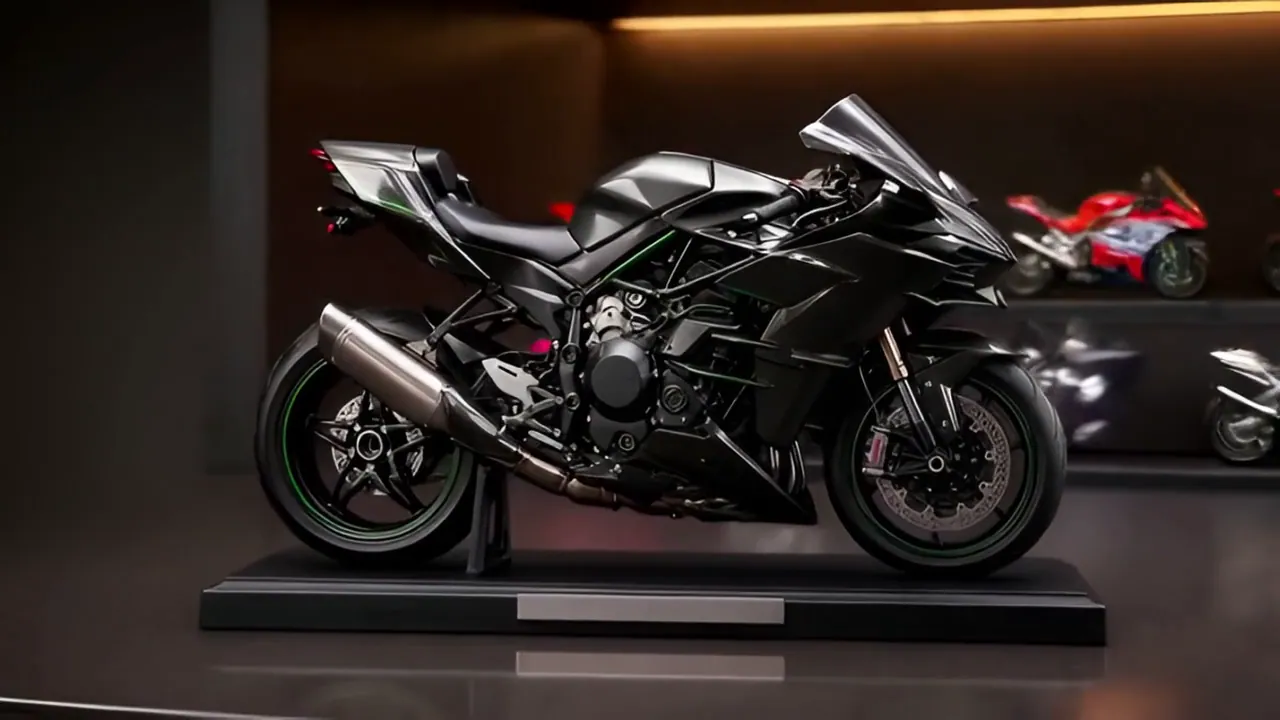 Kawasaki Ninja H2R 1:18 diecast model, sergi kaidesinde