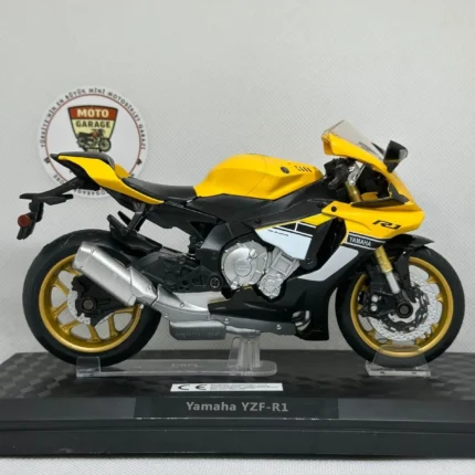 Yamaha YZF-R1 1:12 Stantsız Diecast Model Sarı – Lisanslı Motosiklet - görsel 2