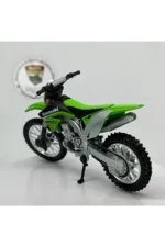 Kawasaki KX450F Maket Motor - 1:18 Bburago Diecast Yeşil - Görsel 4