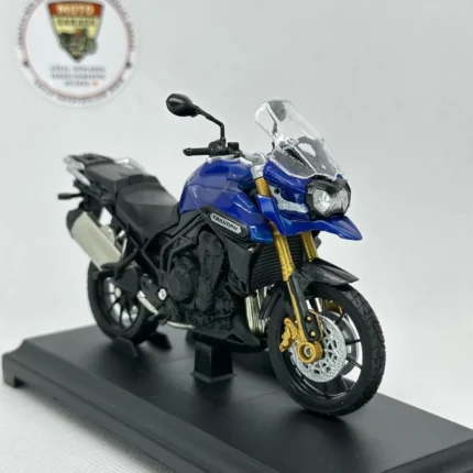 Triumph Tiger Explorer Maket Motor - 1:18 Welly Diecast Lacivert
