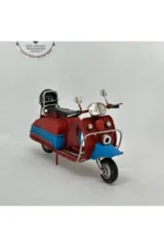 Bordo Mavi Mini Vespa Metal Motosiklet Biblo - El Yapımı