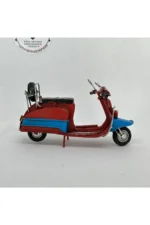 Bordo Mavi Mini Vespa Metal Motosiklet Biblo - El Yapımı - Görsel 2