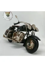 El Yapımı Siyah Chopper Metal Motosiklet Biblosu – Retro Koleksiyonluk Cruiser Figür