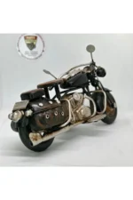 El Yapımı Siyah Chopper Metal Motosiklet Biblosu – Retro Koleksiyonluk Cruiser Figür - Görsel 3