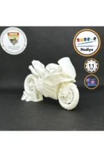 3D Ducati Panigale V4S Corse Figür – Beyaz 1:18 Ölçek Boyanabilir Biblo & Maket