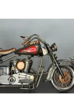 Alev Desenli El Yapımı Metal Chopper Biblo - 36 cm Büyük Boy - Görsel 3