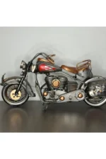 Alev Desenli El Yapımı Metal Chopper Biblo - 36 cm Büyük Boy - Görsel 6