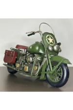 Askeri Yeşil Metal Chopper Biblo - 36 cm US Army El Yapımı