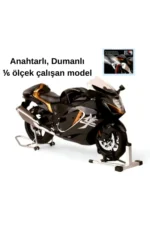Suzuki Hayabusa GSX R1300 Maket Motor - 1:6 Siyah Gold Işıklı - Görsel 5