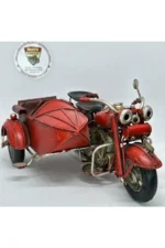 Yan Sepetli Motosiklet Maket - El Yapımı Vintage Metal