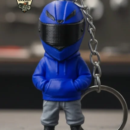 Lacivert Motorcu Anahtarlık - 3D Baskı Moto Figürü