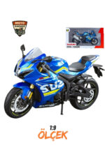 Suzuki GSX-R1000 Maket - 1:9 Ölçek Işıklı Lacivert Model