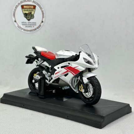 Yamaha R6 Maket - 1:18 Diecast Beyaz Kırmızı Model