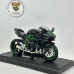 Kawasaki H2R Maket - 1:18 Diecast Siyah Yeşil Model
