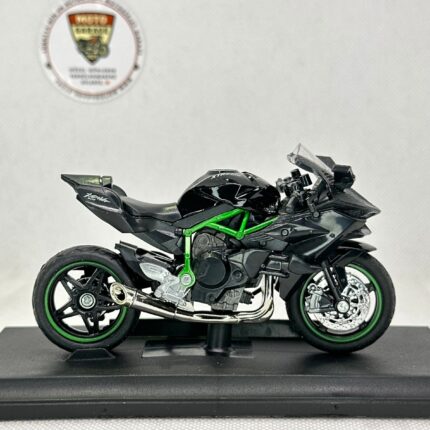 Kawasaki H2R Maket – 1:18 Diecast Siyah Yeşil Model - görsel 2