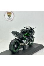 Kawasaki H2R Maket - 1:18 Diecast Siyah Yeşil Model - Görsel 3