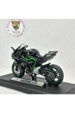 Kawasaki H2R Maket - 1:18 Diecast Siyah Yeşil Model - Görsel 4