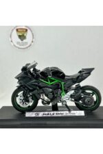Kawasaki H2R Maket - 1:18 Diecast Siyah Yeşil Model - Görsel 5