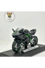 Kawasaki H2R Maket - 1:18 Diecast Siyah Yeşil Model - Görsel 6