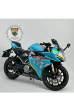 CFMOTO 250SR 1:12 Sesli Işıklı Diecast Motosiklet Modeli - Mavi Sarı