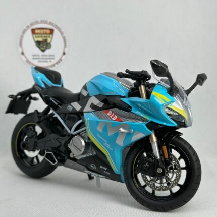 CFMOTO 250SR 1:12 Sesli Işıklı Diecast Motosiklet Modeli - Mavi Sarı