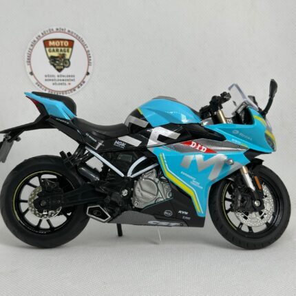 CFMOTO 250SR 1:12 Sesli Işıklı Diecast Motosiklet Modeli – Mavi Sarı - görsel 2