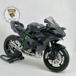 Kawasaki Ninja H2 1:12 Diecast Motosiklet Modeli - Sesli Işıklı - Siyah Yeşil