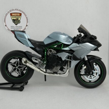 Kawasaki Ninja H2 1:12 Diecast Sesli Işıklı Motosiklet Modeli – Gri Karbon - görsel 2