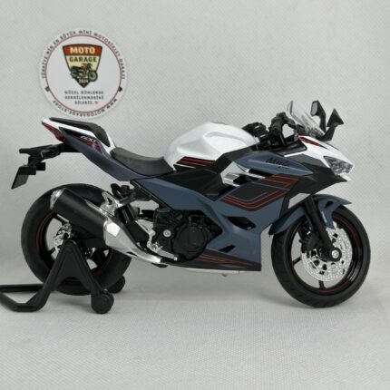 Kawasaki Ninja 400 1:12 Sesli Işıklı Diecast Motosiklet Modeli – Gri Beyaz - görsel 2
