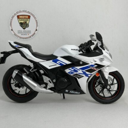 Suzuki GSX250R 1:12 Sesli Işıklı Diecast Motosiklet Modeli – Beyaz Mavi - görsel 2