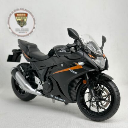 Suzuki GSX250R 1:12 Sesli Işıklı Diecast Motosiklet Modeli - Siyah Turuncu