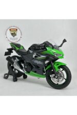 Kawasaki Ninja 400 1:12 Diecast Sesli Işıklı Motosiklet Modeli - Yeşil Siyah