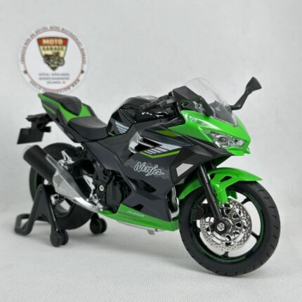 Kawasaki Ninja 400 1:12 Diecast Sesli Işıklı Motosiklet Modeli - Yeşil Siyah