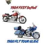 1:18 Harley-Davidson Efsanevi İkili Set - 1984 FXST Softail & 1980 FLT Tour Glide