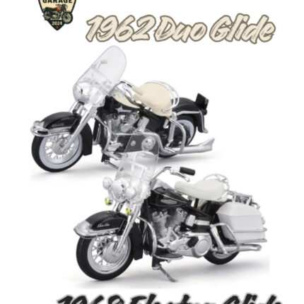 1:18 Harley Davidson 1962 Duo Glide 1968 Electra Glide 2'li Set