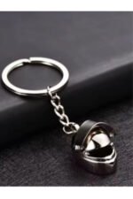 Mini Kask Gümüş Renk Metal Anahtarlık & Charm | Motorcu Hediyelik