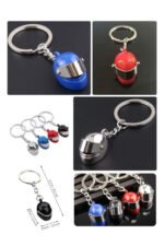 Mini Kask Gümüş Renk Metal Anahtarlık & Charm | Motorcu Hediyelik - Görsel 4