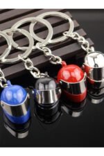 Motosiklet/Motor Kaskı Mavi Renk Metal Anahtarlık & Charm - Görsel 4