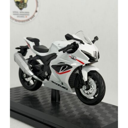 Suzuki GSX-R1000R Beyaz 1:18 Ölçek Diecast Model Motosiklet