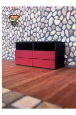 1/18 Ölçek Mini 6 Çekmeceli Tekerlekli Garaj Dolabı - Diorama Aksesuarı - Görsel 4
