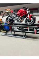 1/18 Ölçek Motosiklet Servis Lifti - Gri Diorama Garaj Aksesuarı - 14 cm - Görsel 3