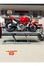 1/12 Ölçek Büyük Motosiklet Servis Lifti - Gri Diorama Garaj Aksesuarı - 22 cm
