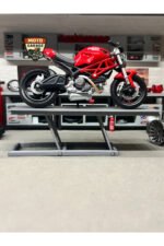1/12 Ölçek Büyük Motosiklet Servis Lifti - Gri Diorama Garaj Aksesuarı - 22 cm - Görsel 6