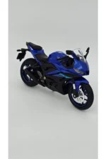 Yamaha YZF-R3 1:12 Diecast - Parlak Mavi Karbon Detaylı Motosiklet Modeli