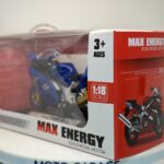 Mavi Yarış Motosikleti #46 - 1:18 Ölçek (12cm) Kutulu Standlı Diecast Model - Görsel 8