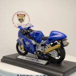 Mavi Yarış Motosikleti #46 - 1:18 Ölçek (12cm) Kutulu Standlı Diecast Model - Görsel 4