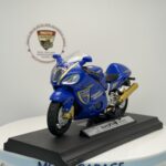 Mavi Yarış Motosikleti #46 - 1:18 Ölçek (12cm) Kutulu Standlı Diecast Model - Görsel 6