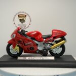 Kırmızı Yarış Motosikleti - 1:18 Ölçek (12cm) Kutulu Standlı Diecast Model - Görsel 5