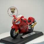 Kırmızı Yarış Motosikleti - 1:18 Ölçek (12cm) Kutulu Standlı Diecast Model - Görsel 6
