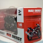 Siyah Yarış Motosikleti - 1:18 Ölçek (12cm) Kutulu Standlı Diecast Model - Görsel 8